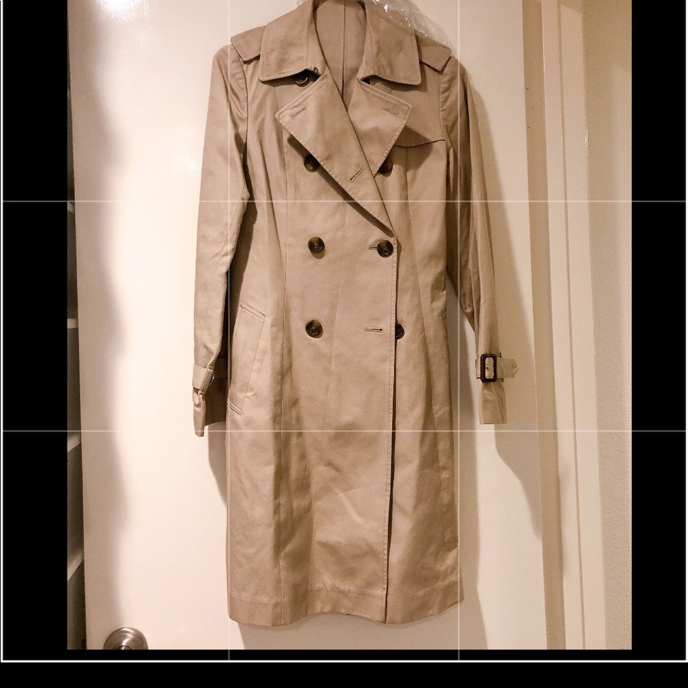 MK KLEIN Camel Tan Belted Trench Coat 36